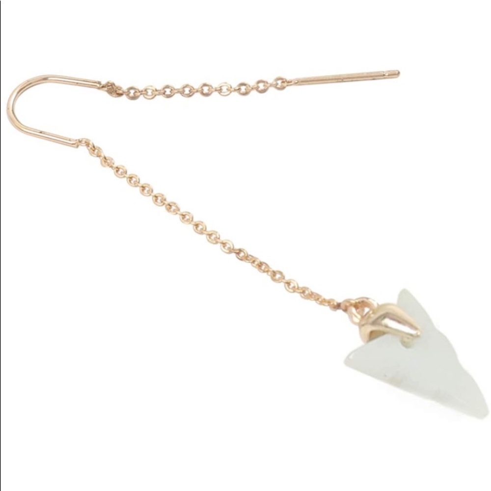 AMAZONITE ARROWHEAD GOLD CHAIN DROP EARRINGS - Picture 3 of 3